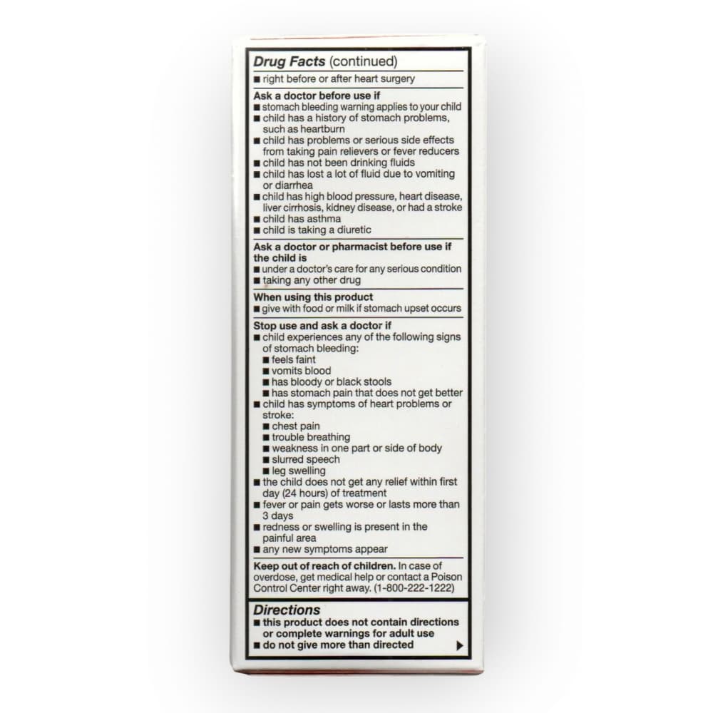 Ibuprofeno para niños en suspensión oral sabor fresa 100 mg / 5 ml Major (120 ml / 4 oz) - Miniatura 2