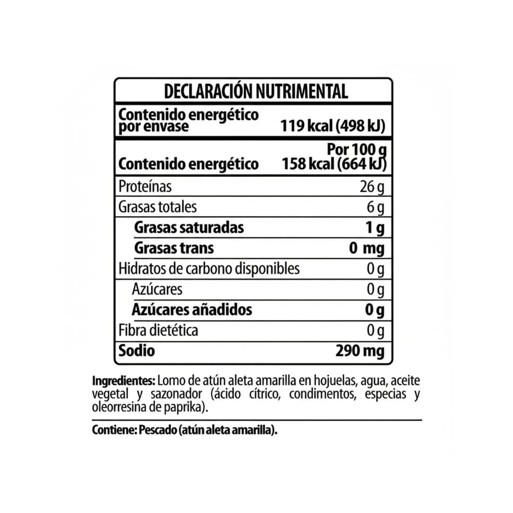 Atún al limón y pimienta en hojuelas Tuny Gourmet (75 g / 2.64 oz) - Miniatura 3