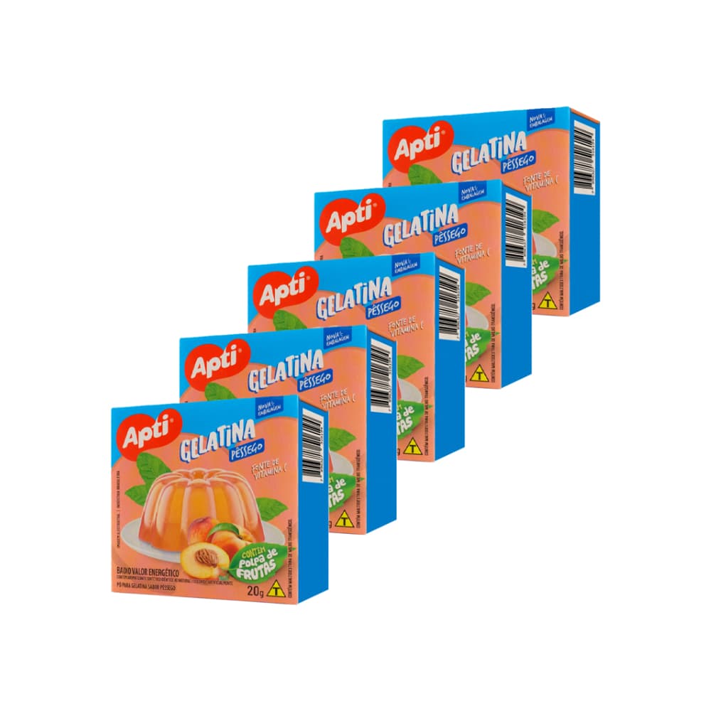 Gelatina sabor melocotón (5 x 20 g) - Imagen 1