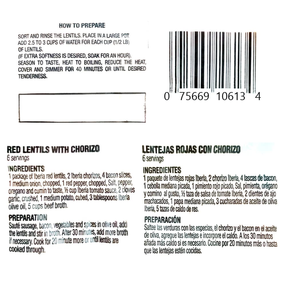 Lentejas rojas Iberia (340 g / 12 oz) - Miniatura 4