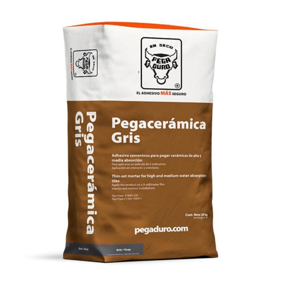 Cemento cola pegaceramico gris Pegaduro (20 kg / 44 lb) - Miniatura 4