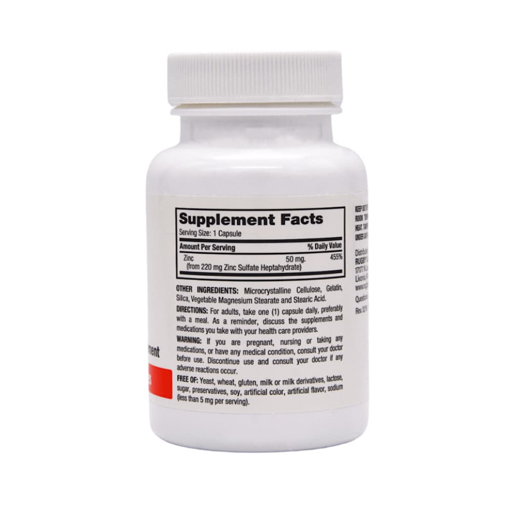 Zinc 50 mg Rugby (100 cápsulas) - Miniatura 2