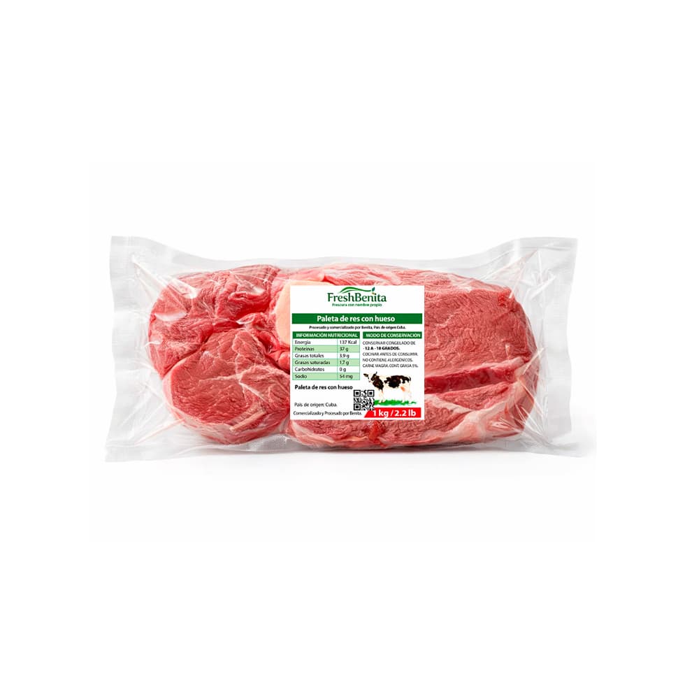 Paleta de res con hueso FreshBenita (1 kg / 2.2 lb) - Miniatura 1