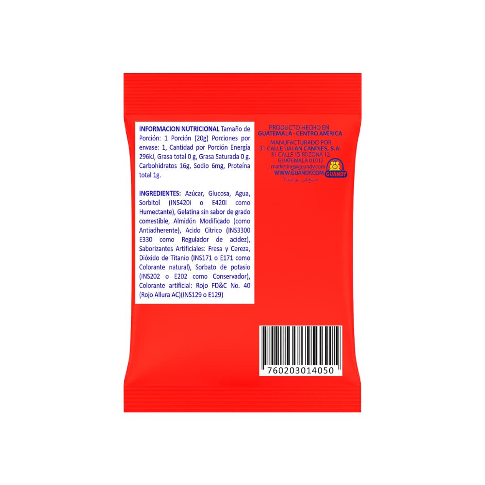 Gomitas corazones Guandy (4 x 20 g) - Miniatura 2