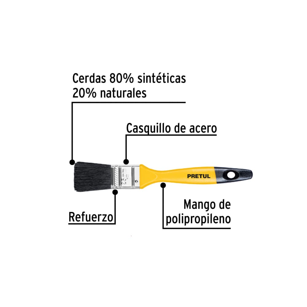 Brocha para pintar de 25 mm - 1" Pretul - Miniatura 3