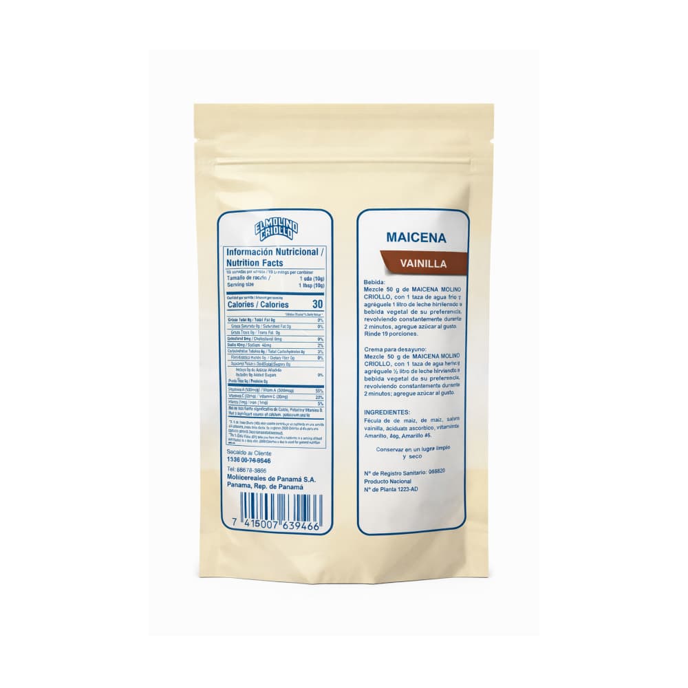 Maicena sabor a vainilla El Molino Criollo (190 g / 6.70 oz) - Miniatura 2