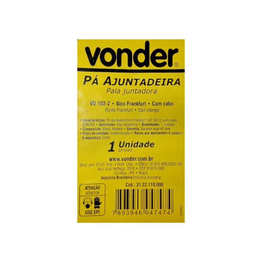 Pala ajuntadera de pico frankfurt con cabo recto Vonder VD102-2 - Miniatura 3