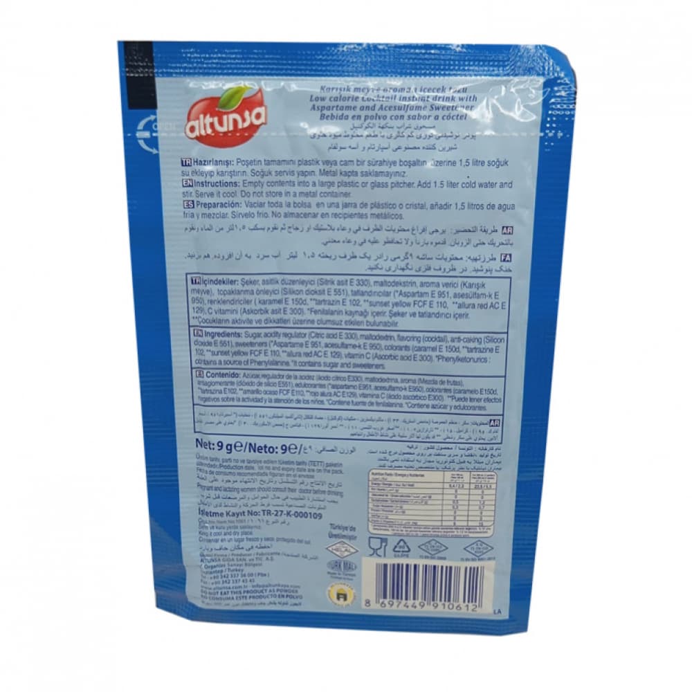 Refresco instantáneo sabor cóctel de frutas Altunsa (9 g) - Miniatura 2