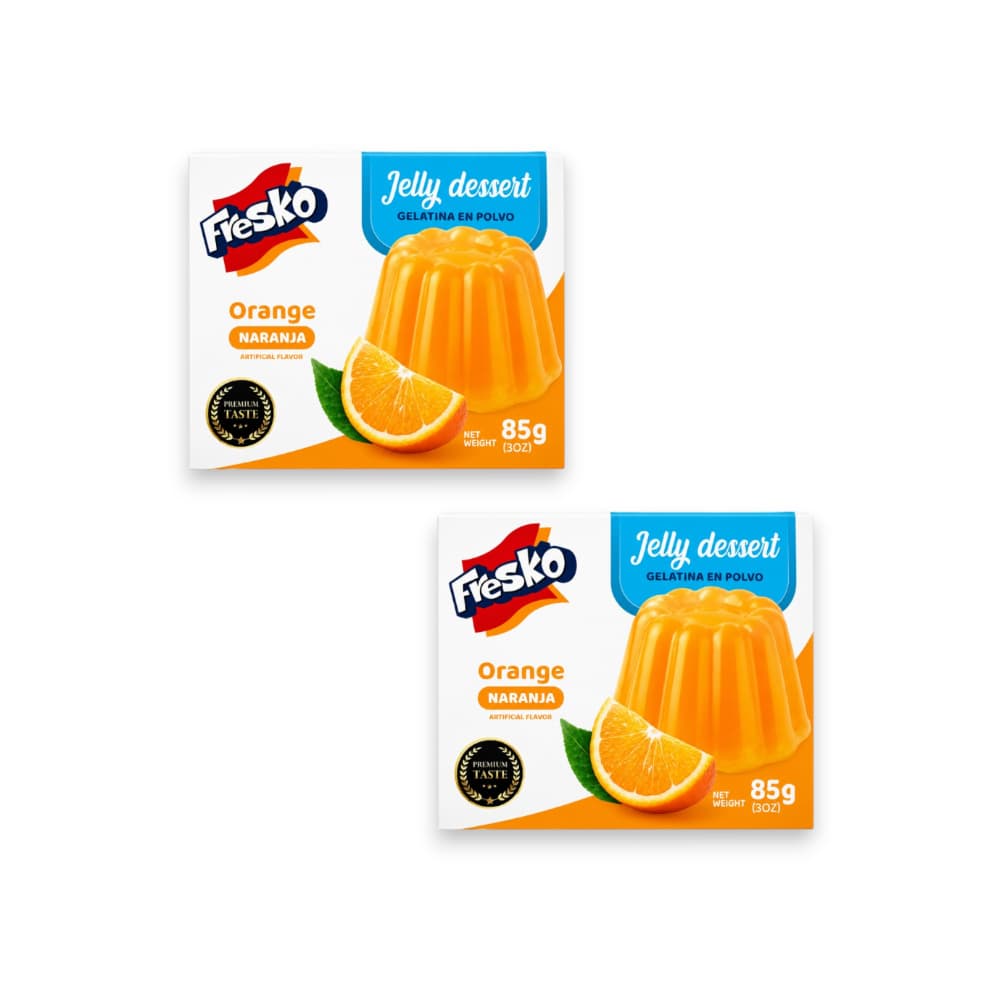 Gelatina de naranja Fresko (2 x 85 g / 3 oz) - Imagen 1