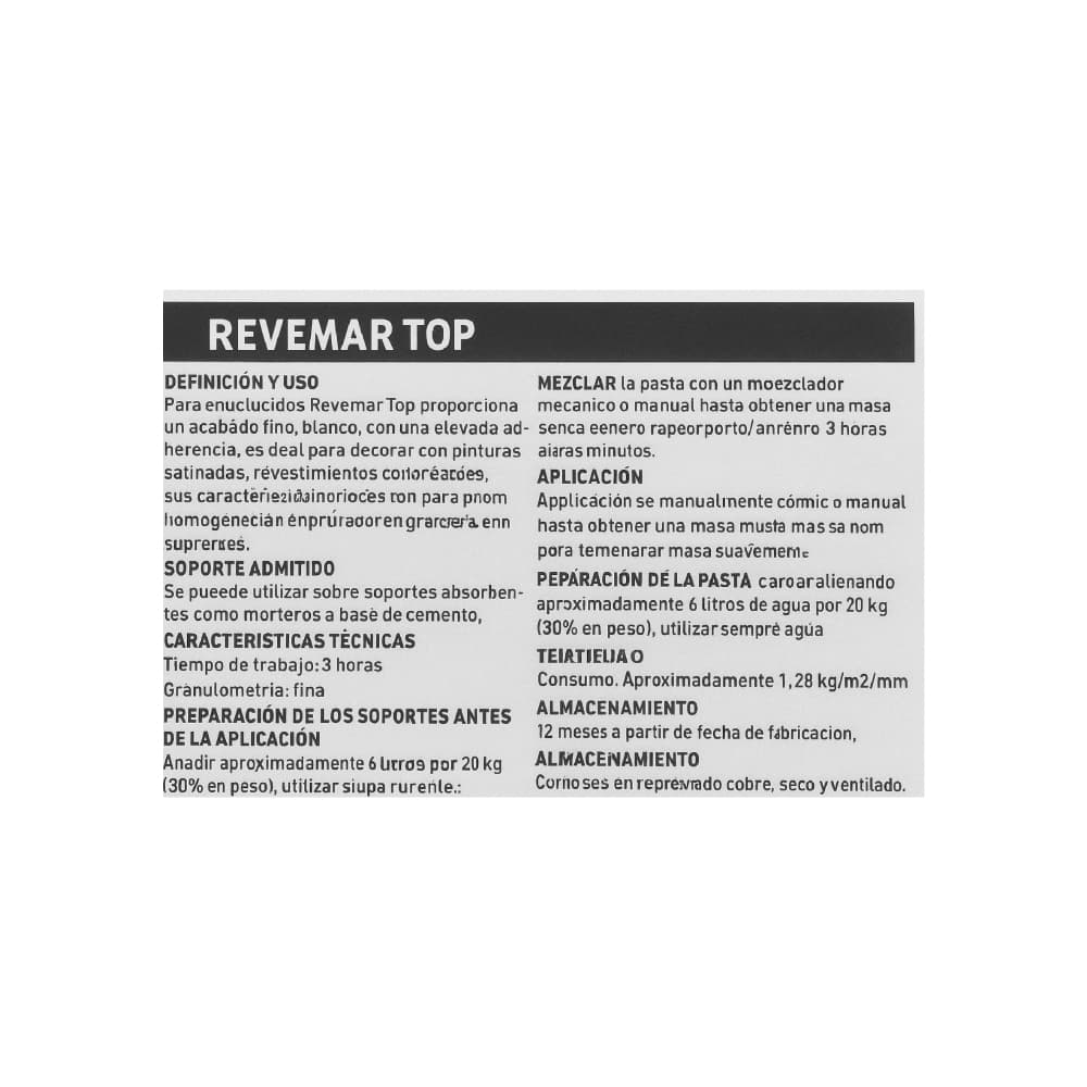 Masilla para enlucidos Top Aymar Revemar (20 kg / 44.09 lb) - Miniatura 3