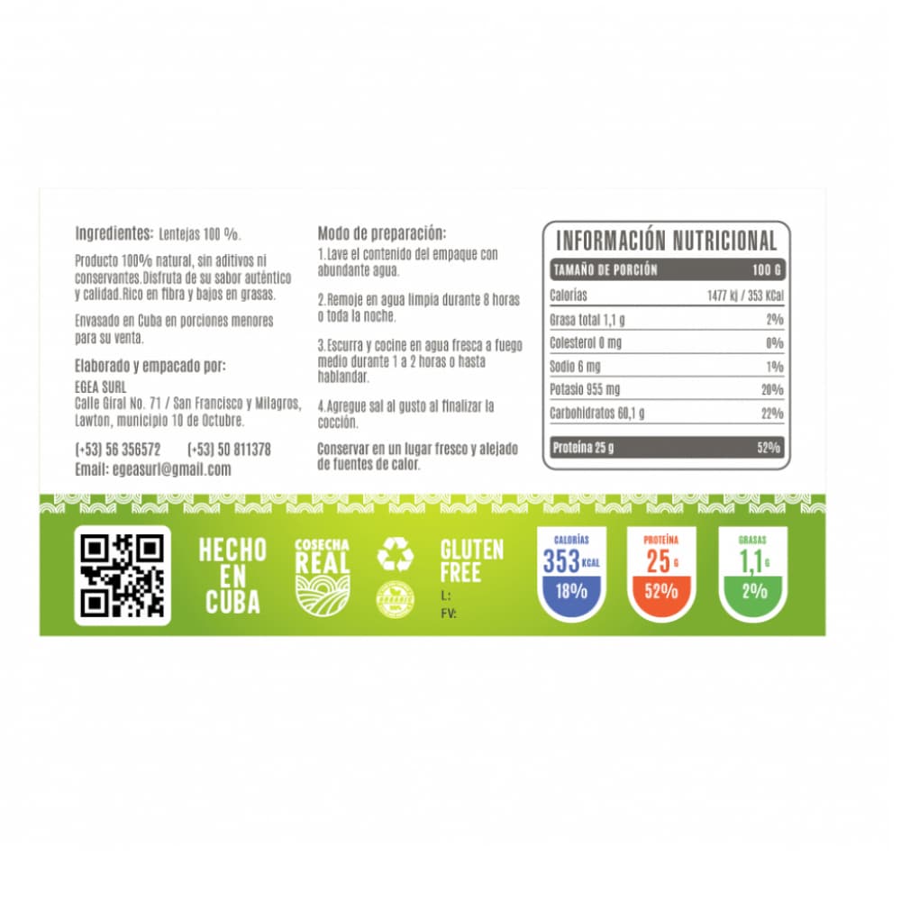 Lentejas Cosecha Real (2 x 500 g / 1.1 lb) - Miniatura 3