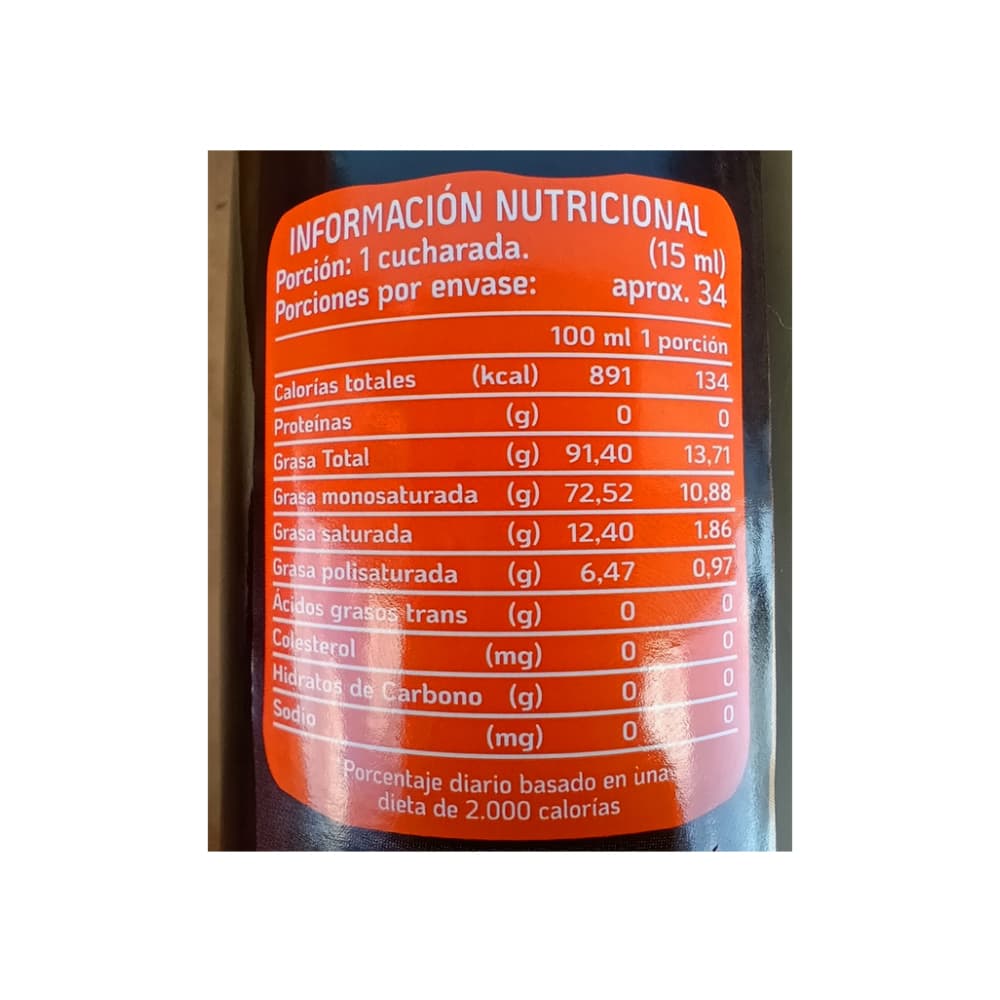 Aceite de Oliva Extra Virgen Valle del Limarí (500 ml) - Miniatura 3