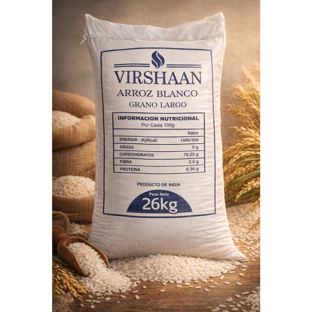 Arroz blanco grano largo Virshaan (26 kg / 57.32 lb) - Miniatura 3