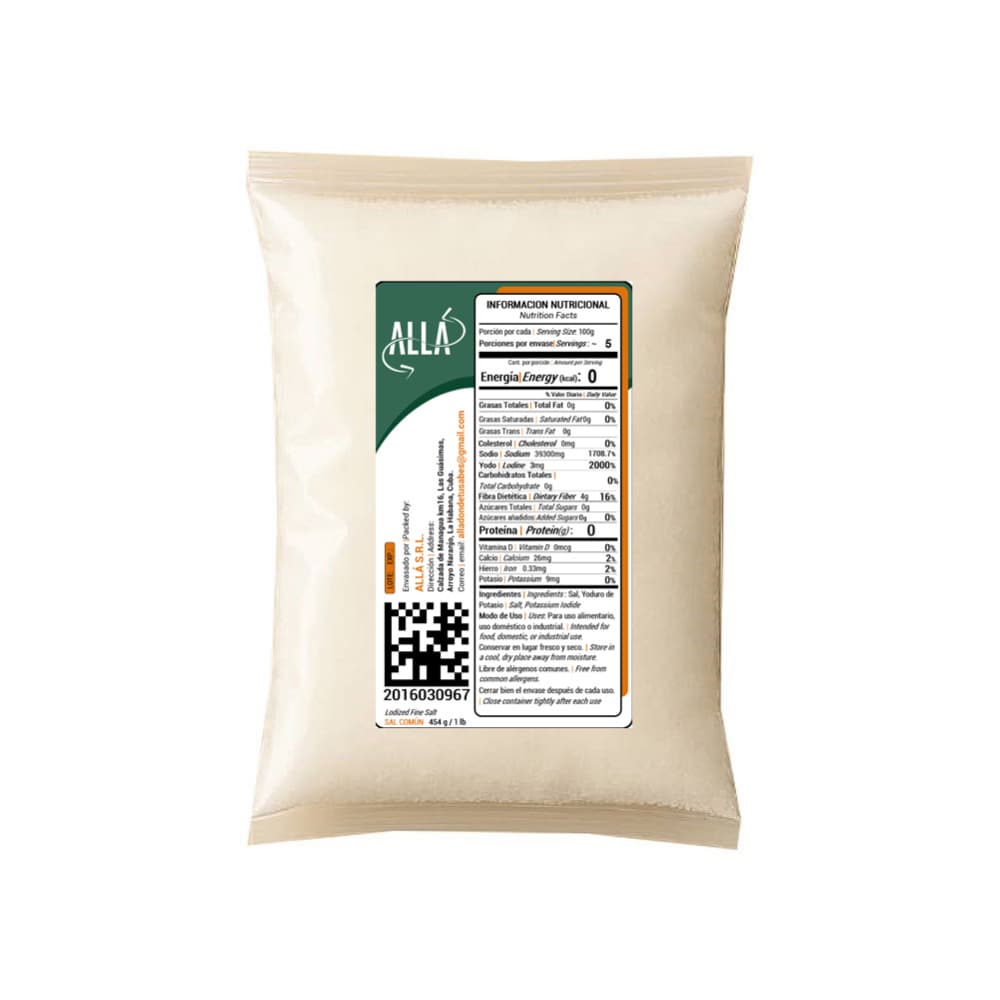 Sal fina yodada ALLÁ (454 g / 1 lb) - Miniatura 3