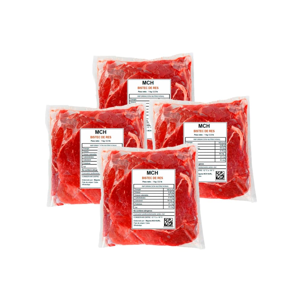 Bistec de res MCH (4 x 1 kg / 2.2 lb) - Imagen 1