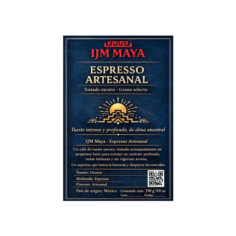 Café espresso artesanal tueste oscuro IJM Maya (250 g / 8.8 oz) - Miniatura 2