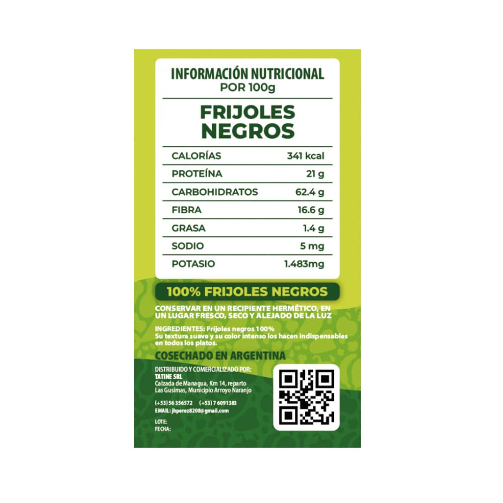 Frijoles negros Campo Vivo (3 x 1 kg / 2.2 lb) - Miniatura 2