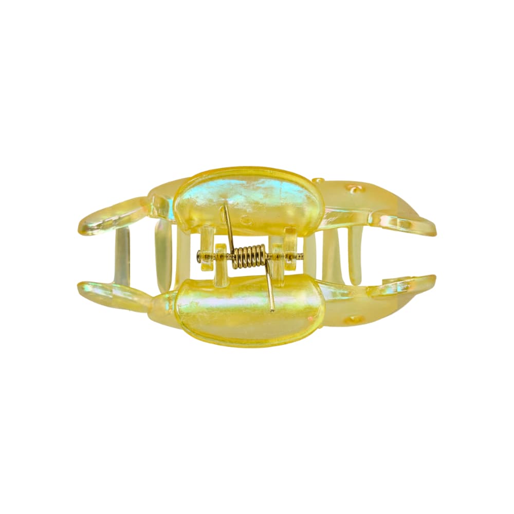 Gancho con figura de oso amarillo transparente con acabado tornasolado para el cabello Tiara - Miniatura 3
