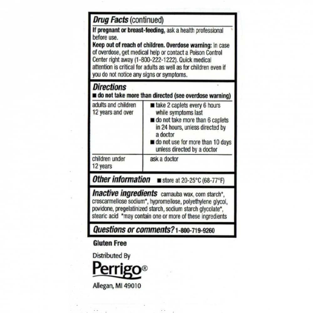 Fórmula para alivio de la migraña: Paracetamol 250 mg + Aspirina 250 mg + Cafeína 65 mg GoodSense (100 tabletas) - Miniatura 2