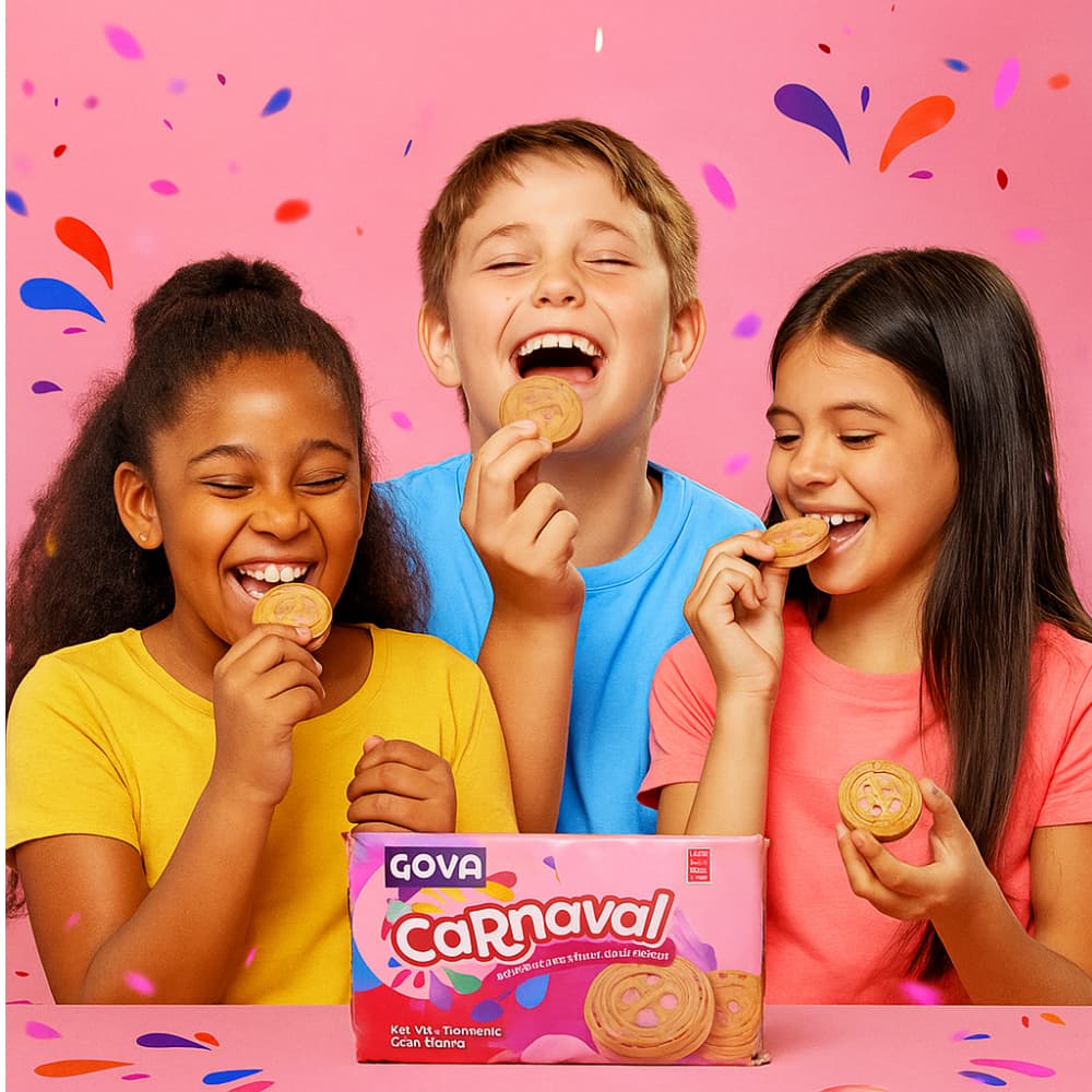 Galletas de vainilla rellenas con crema sabor a fresa Carnaval Goya (403 g / 14.2 oz) - Miniatura 2