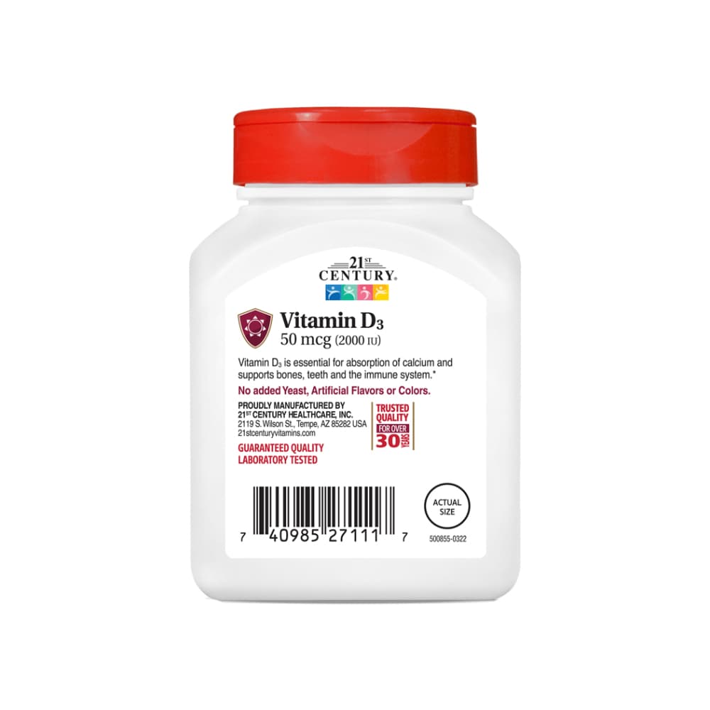 Vitamina D3 50 mcg 21st Century (110 tabletas) - Miniatura 4