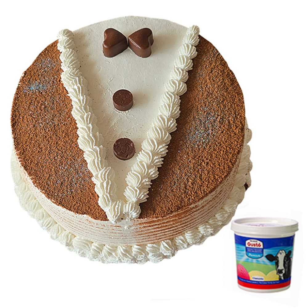 Cake bello Papá + helado de crema - Imagen 1