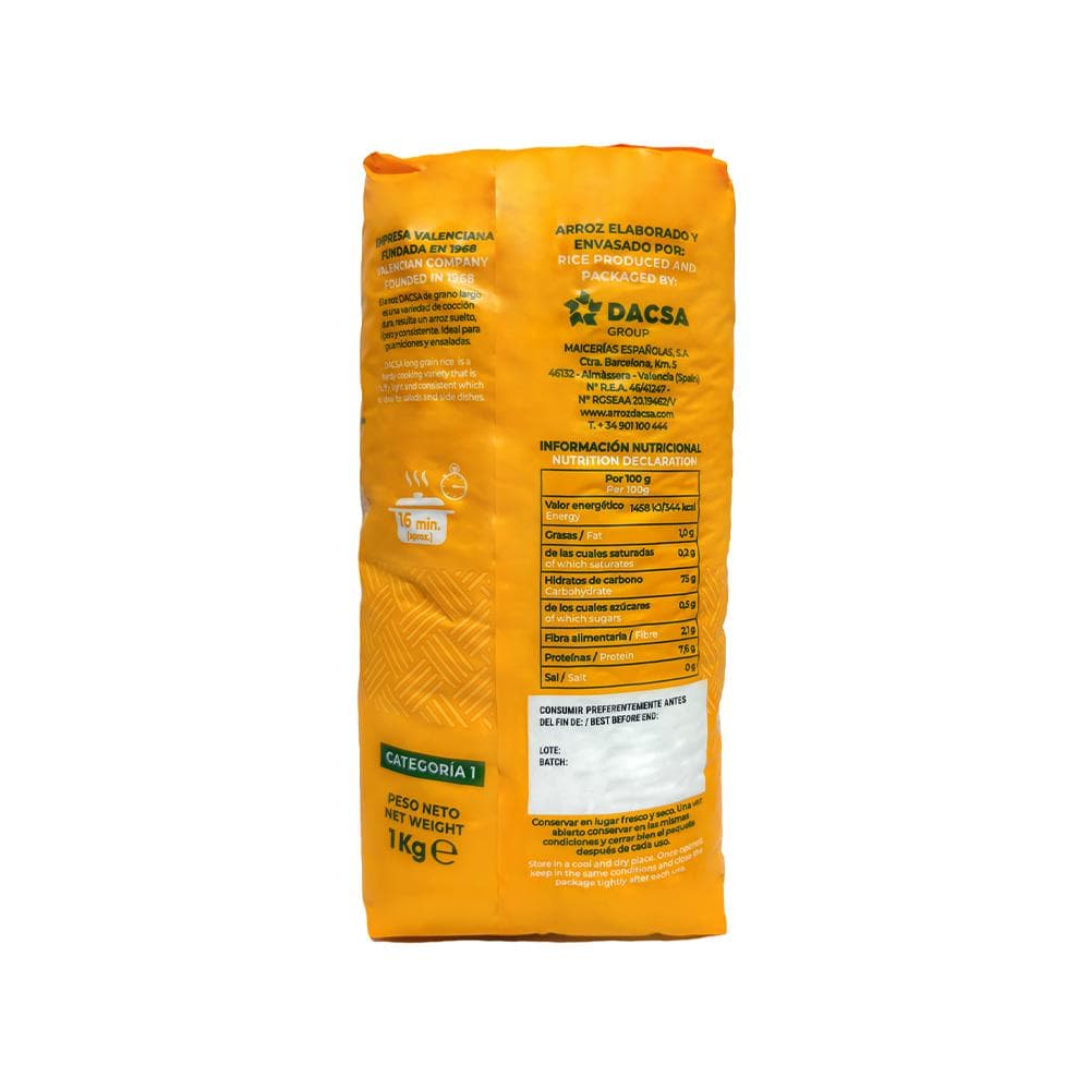 Arroz largo Dacsa (1 kg / 2.2 lb) - Miniatura 2