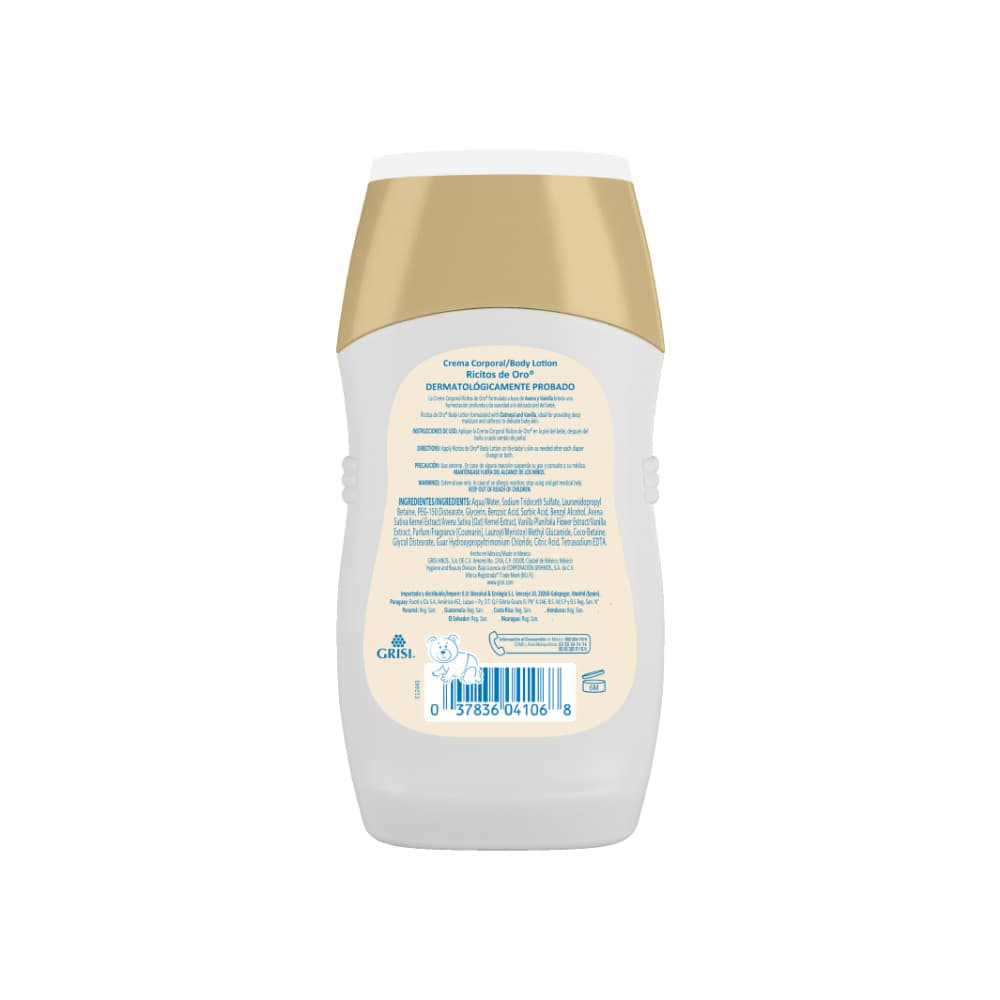 Crema corporal para bebé avena y vainilla Ricitos de Oro (250 ml / 8.4 fl oz) - Miniatura 2