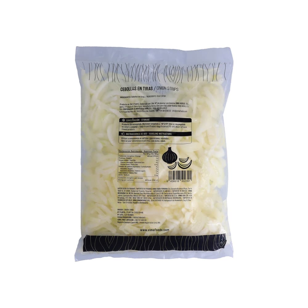 Cebolla en tiras Vima Foods (1 kg / 2.2 lb) - Miniatura 2