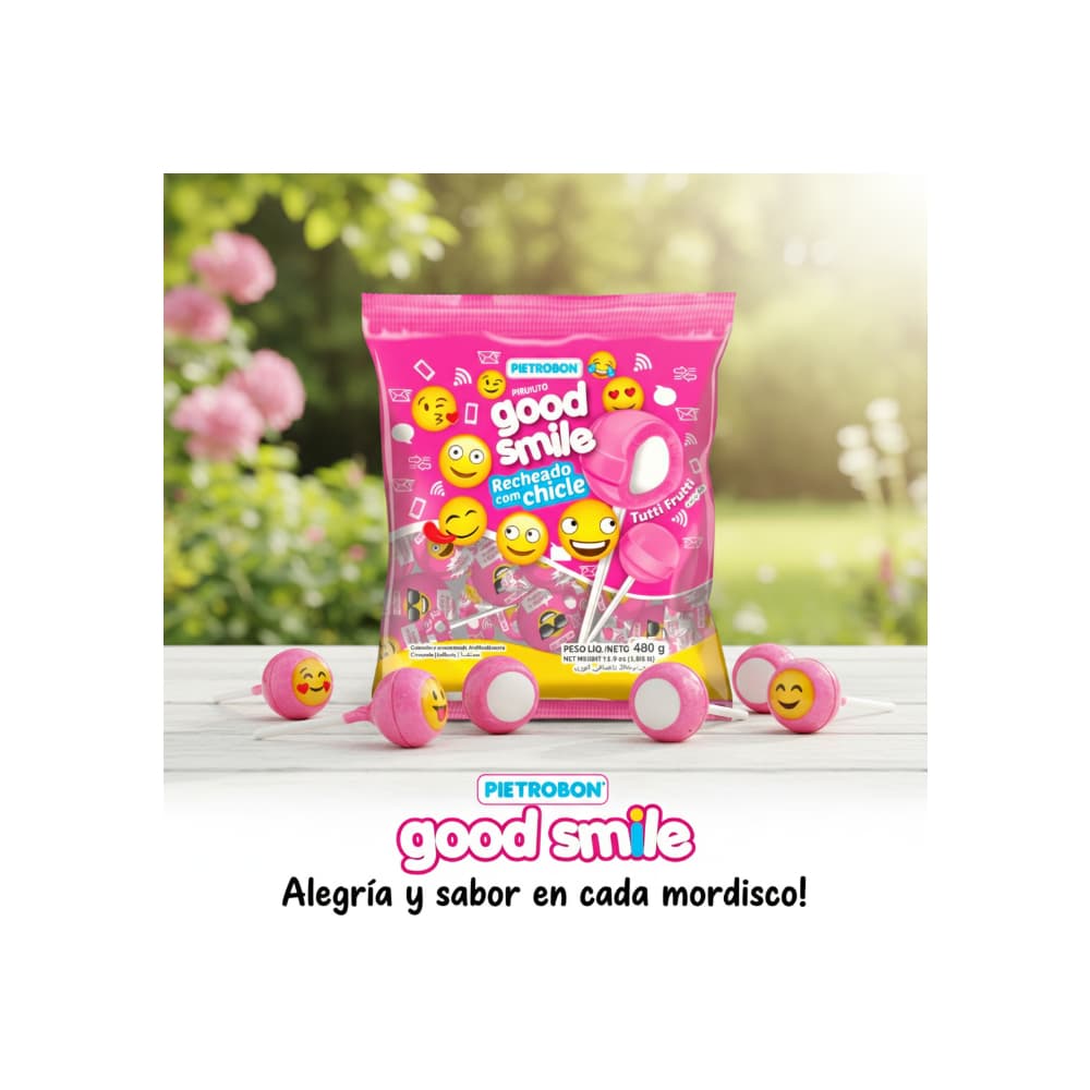 Chupa chupas rellenos sabor a tutti frutti Good Smile Pietrobon (480 g / 1.06 lb) - Miniatura 4