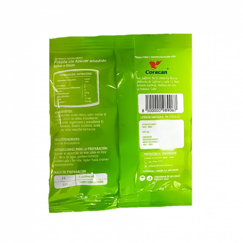 Refresco instantáneo sabor limón Piñata Coracan (90 g / 3.17 oz) - Miniatura 2
