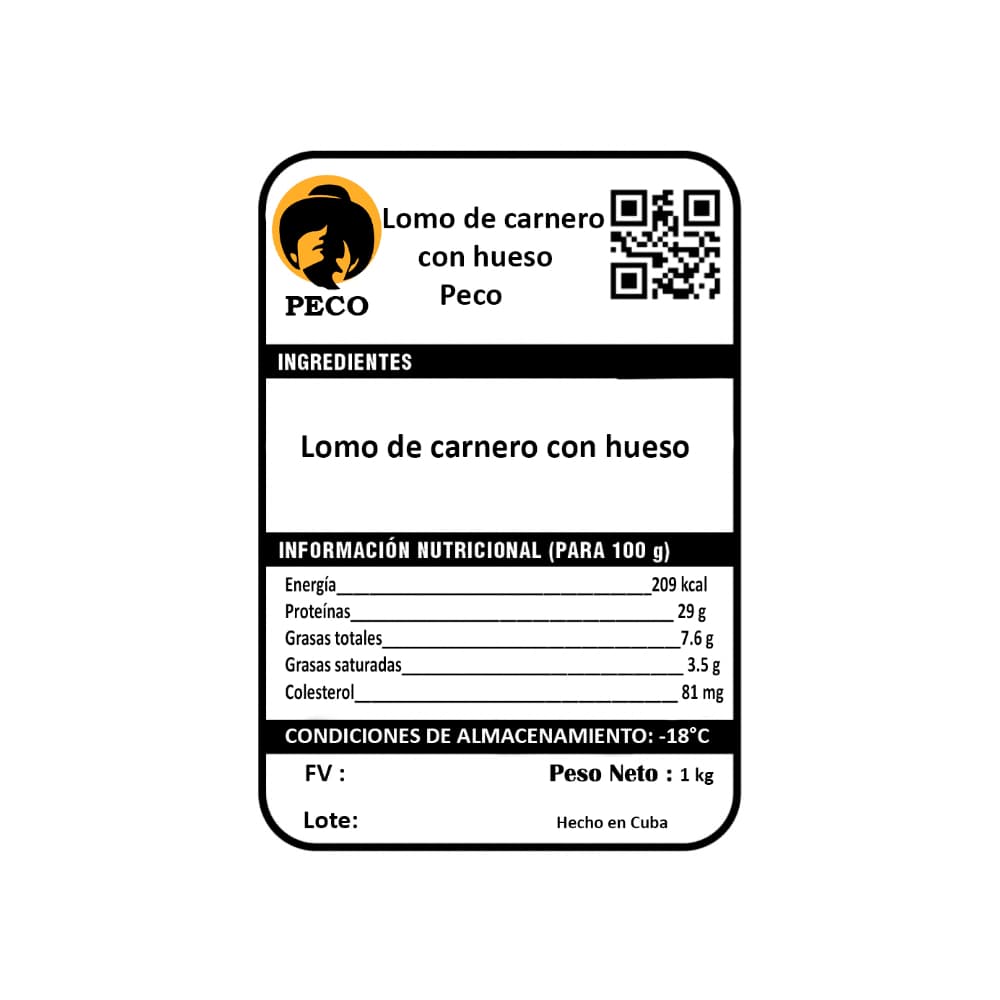 Lomo de carnero con hueso Peco (1 kg / 2.2 lb) - Miniatura 3