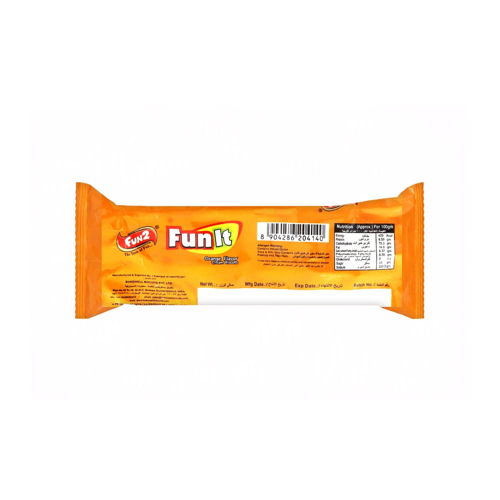Galletas con crema sabor naranja Fun It Fun2 (12 x 36 g / 1.27 oz) - Miniatura 3