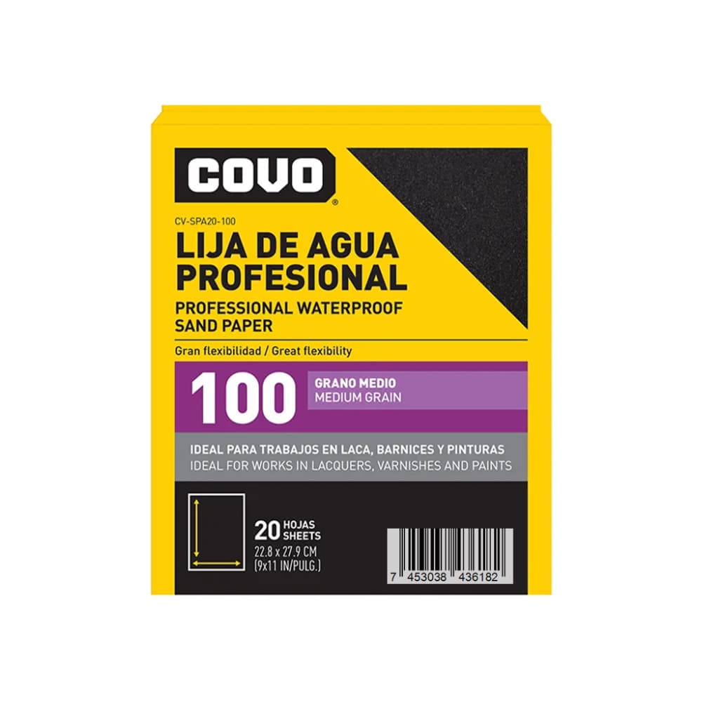 Lija de agua grano No. 100 Covo (20 U) - Miniatura 5