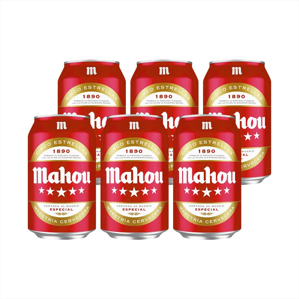 Cerveza Cinco Estrellas Mahou (6 x 330 ml) - Miniatura 1
