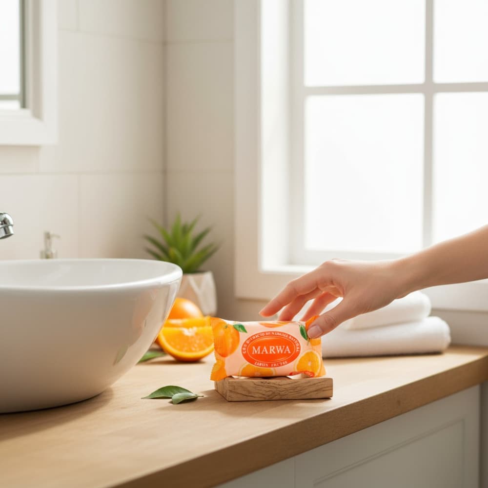 Jabón frutal con extracto de naranja Marwa (100 g / 3.5 oz) - Miniatura 4