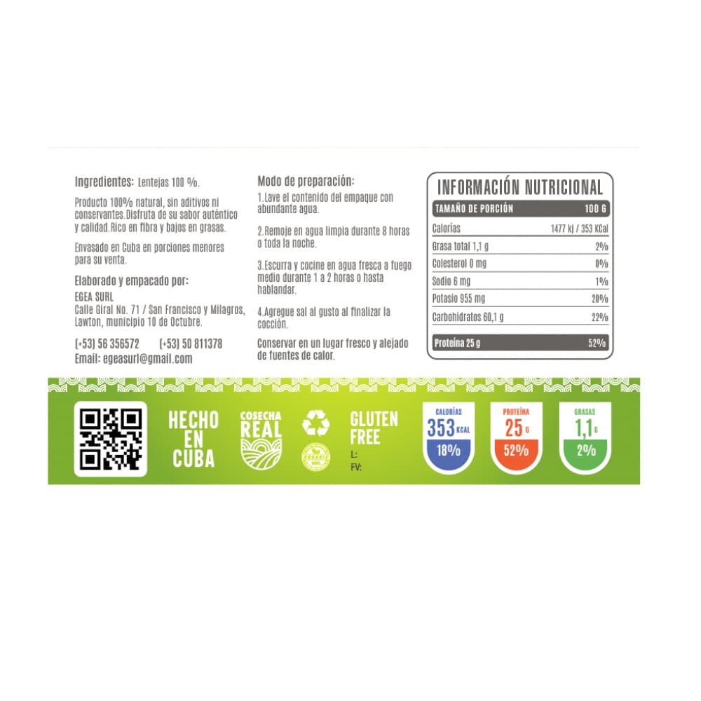 Lentejas Cosecha Real (1 kg / 2.2 lb) - Miniatura 3