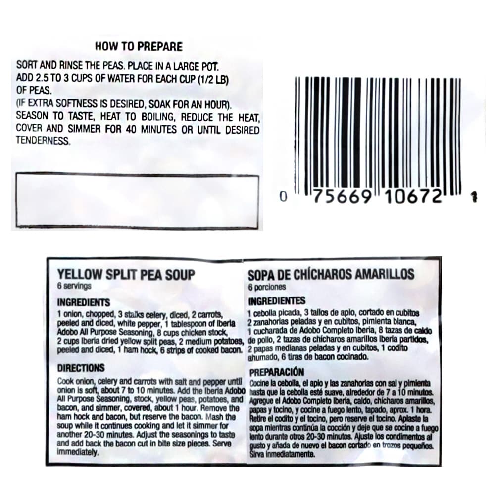 Chicharos amarillos partidos Iberia (340 g / 12 oz) - Miniatura 4