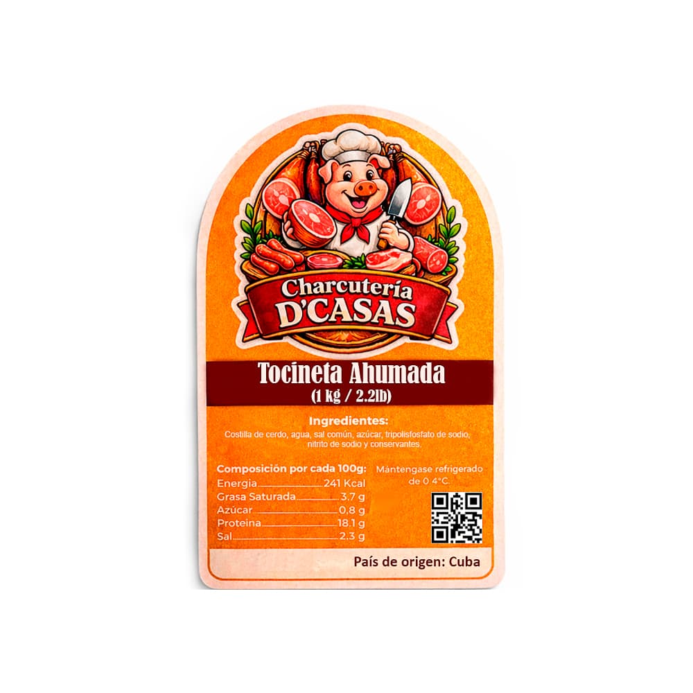 Tocineta ahumada lasqueada D'Casas (1 kg / 2.2 lb) - Miniatura 3