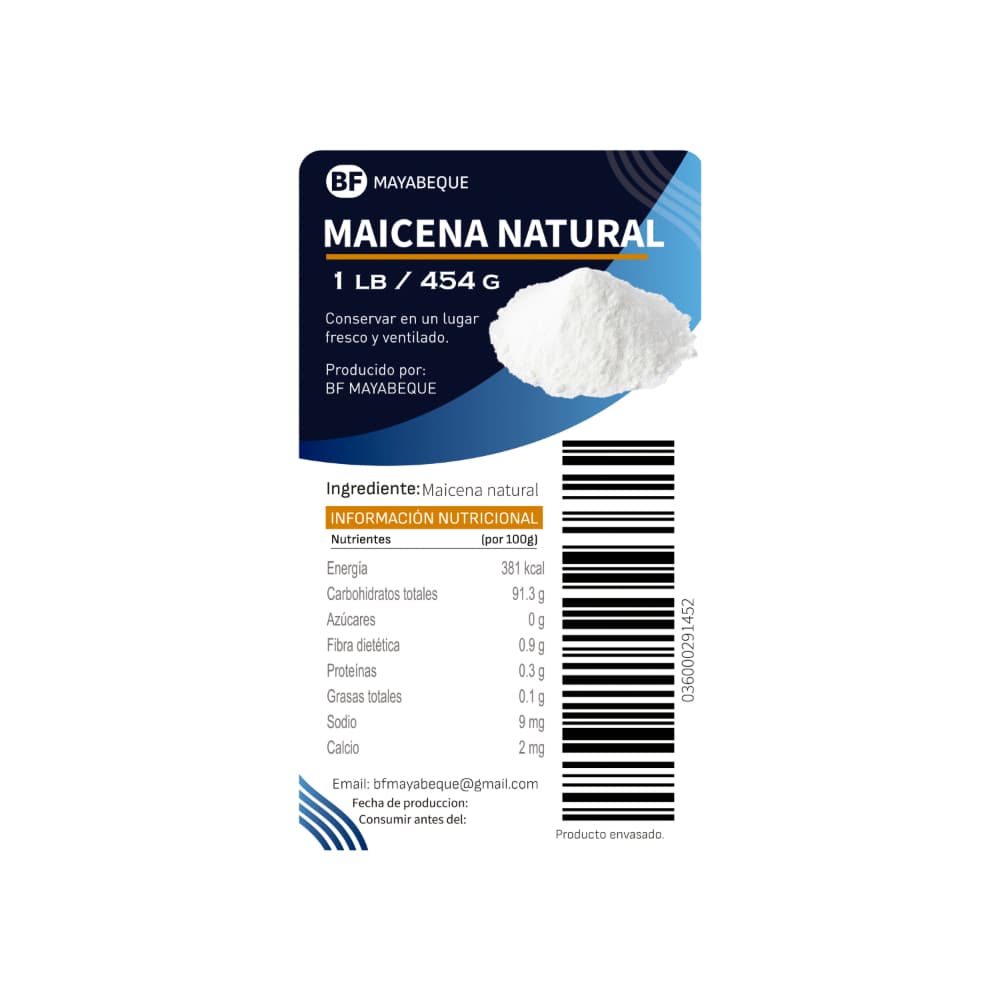 Maicena natural BF Mayabeque (454 g / 1 lb) - Miniatura 4