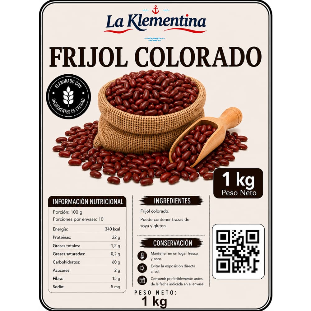 Frijoles colorados La Klementina (1 kg / 2.2 lb) - Miniatura 2