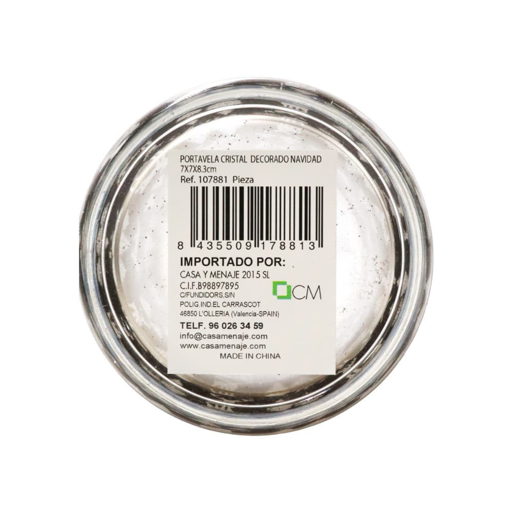Portavela de cristal con motivos navideños 7 cm x 8.3 cm Casa y Menaje - Miniatura 3