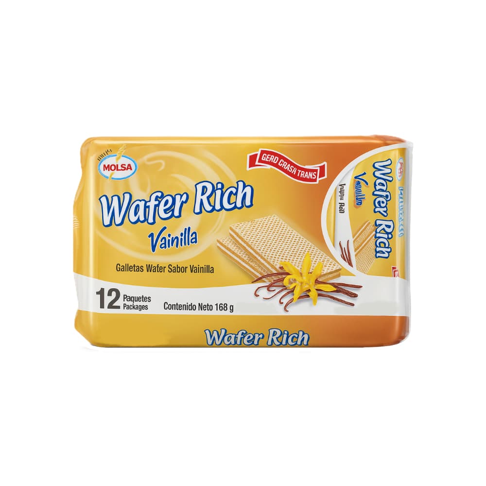 Galletas wafer sabor vainilla Molsa (168 g / 5.9 oz) - Imagen 1