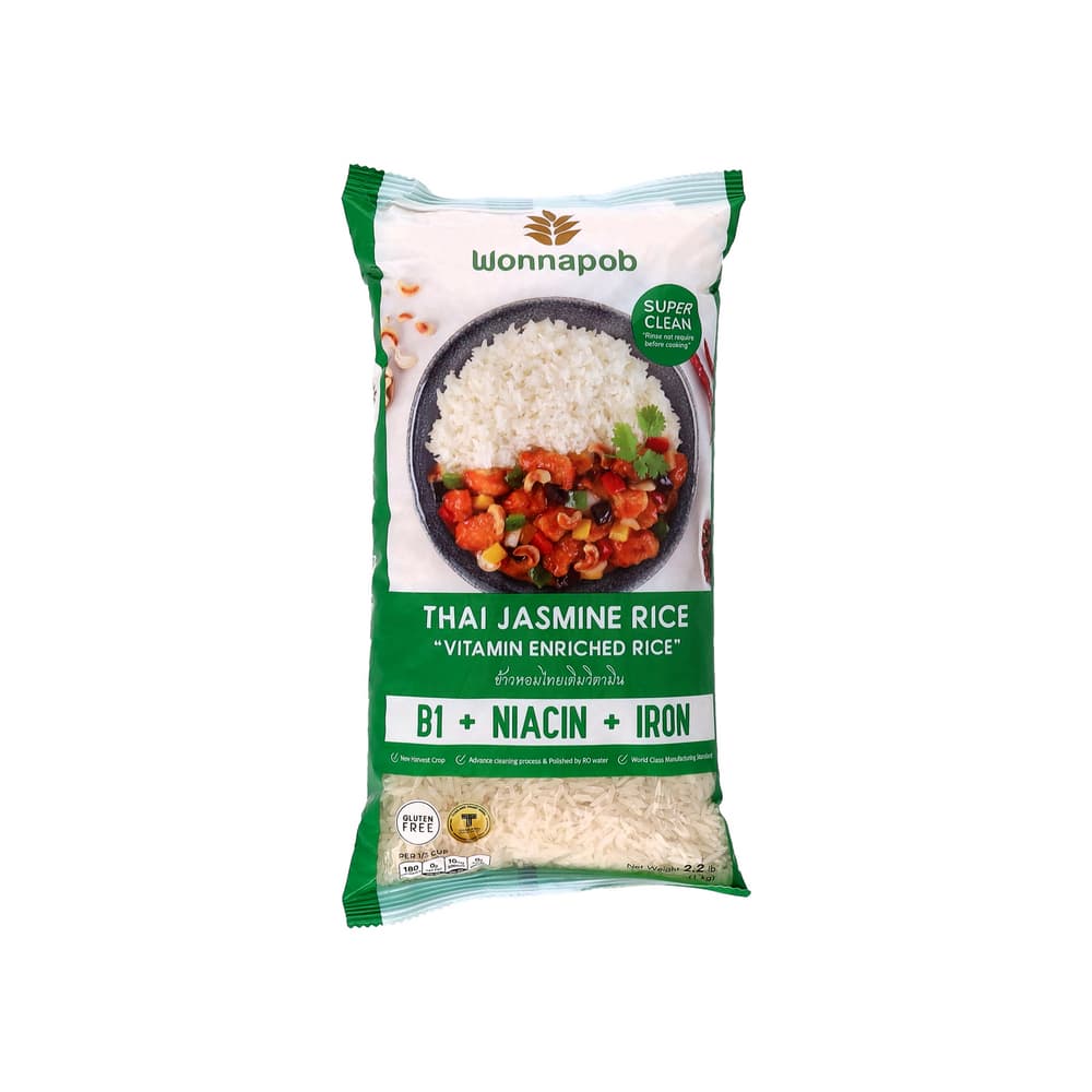 Arroz tailandés jazmín Wonnapob (1 kg / 2.2 lb) - Imagen 1