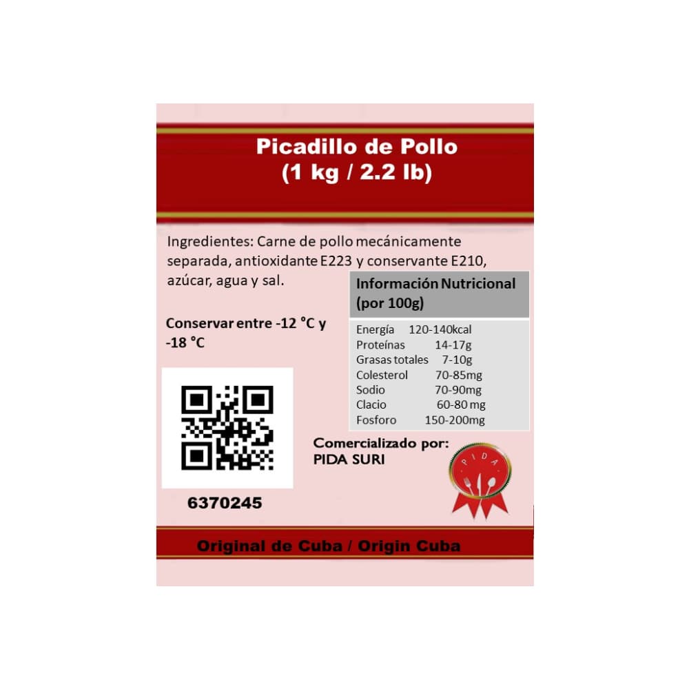 Picadillo de pollo Pida (1 kg / 2.2 lb) - Miniatura 3