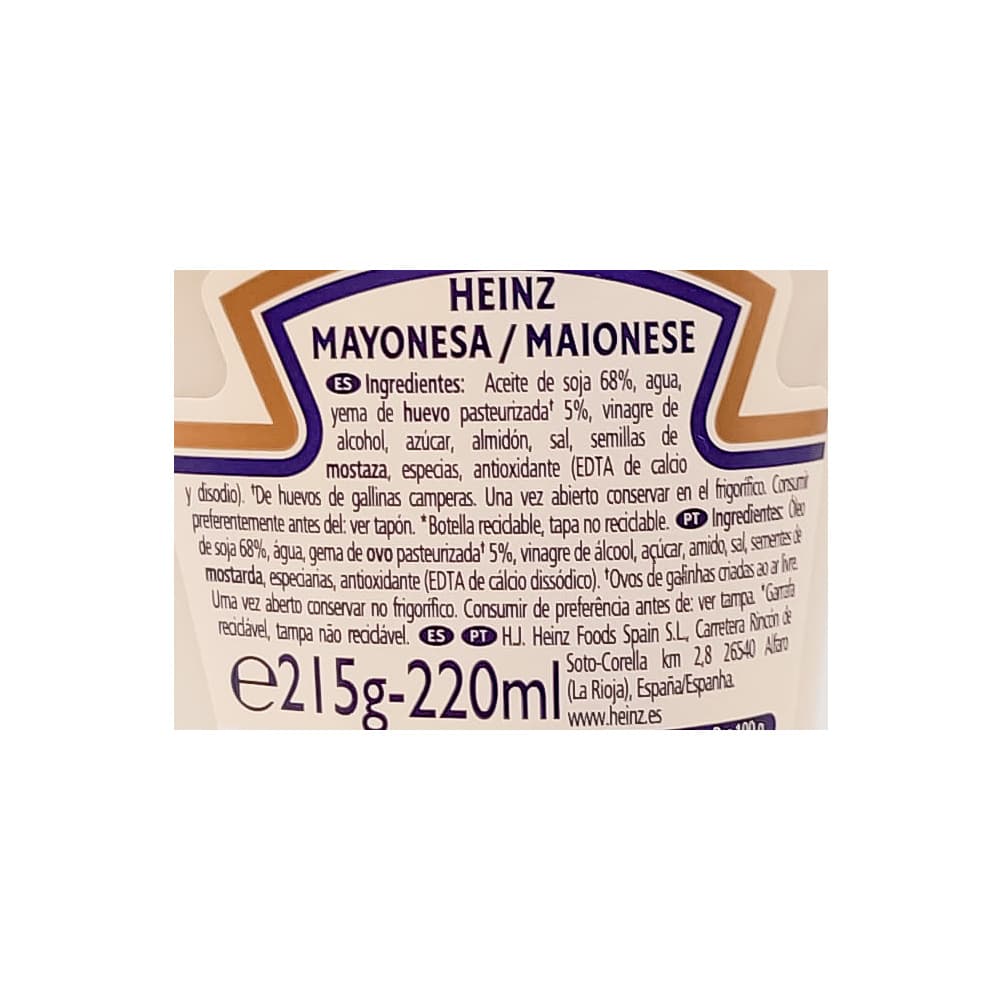 Mayonesa Original Heinz (220 ml) - Miniatura 3