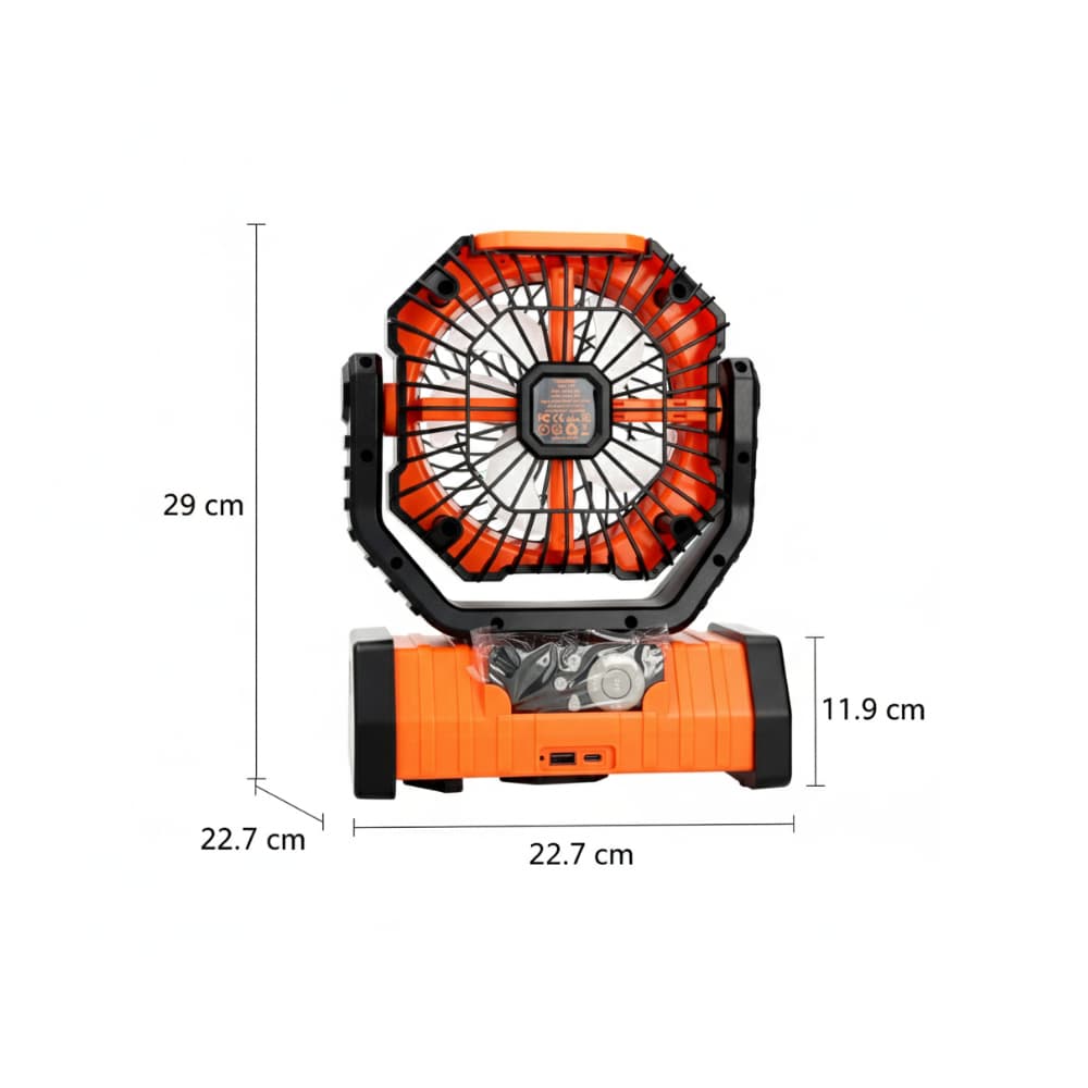 Ventilador portátil recargable con linterna LED 20000 mAh ODM F18 - Miniatura 3