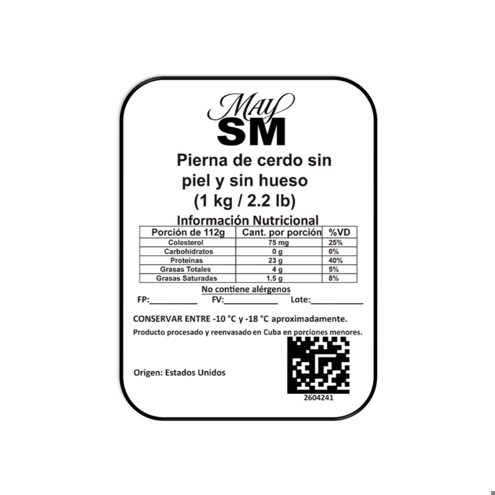 Pierna de cerdo sin piel y sin hueso May SM (1 kg / 2.2 lb) - Miniatura 3