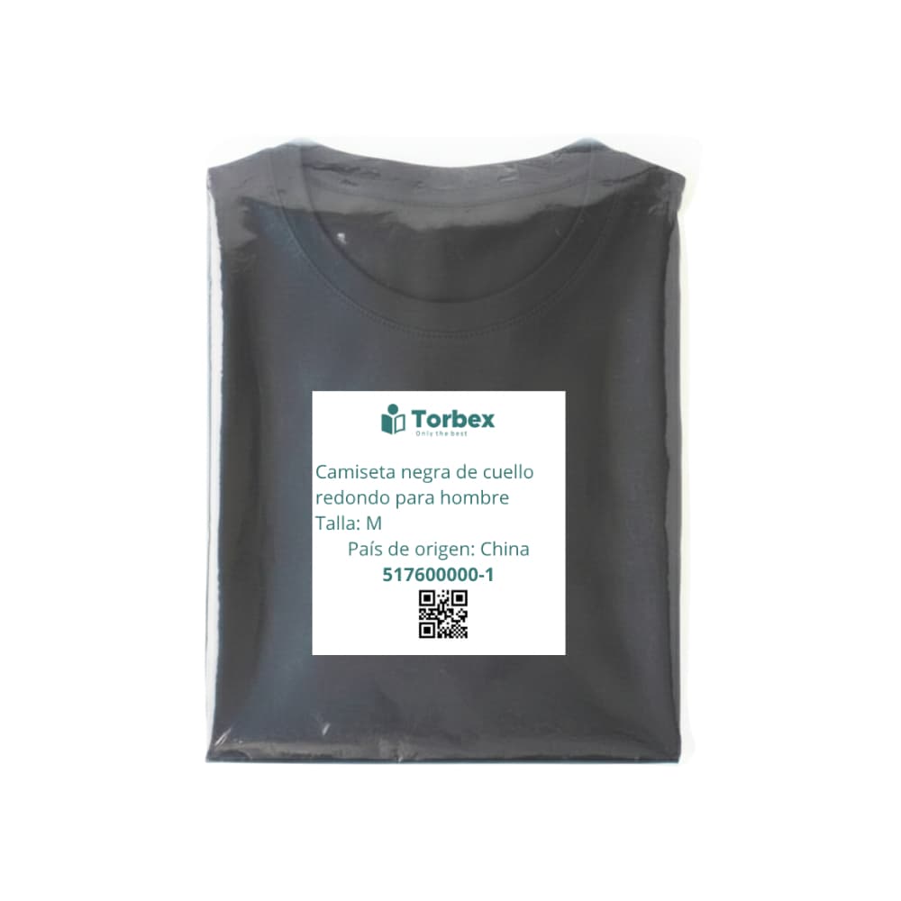 Camiseta negra de cuello redondo para hombre Torbex (Talla M) - Miniatura 4