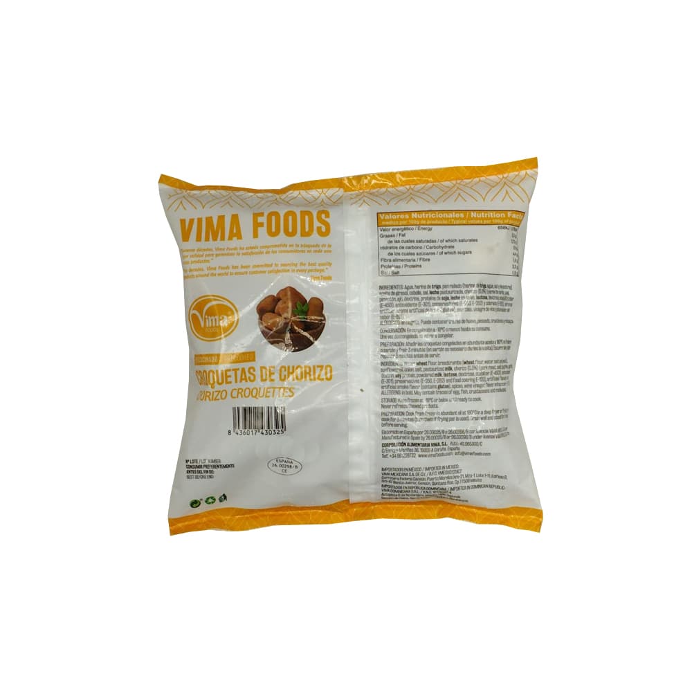 Croquetas de chorizo congeladas Vima Foods (500 g / 1.1 lb) - Miniatura 4